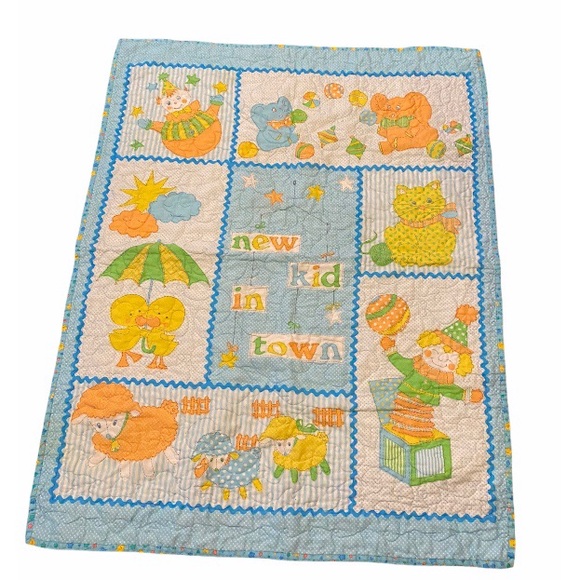 Vintage Baby Blanket Duck Handmade Nursery Quilt